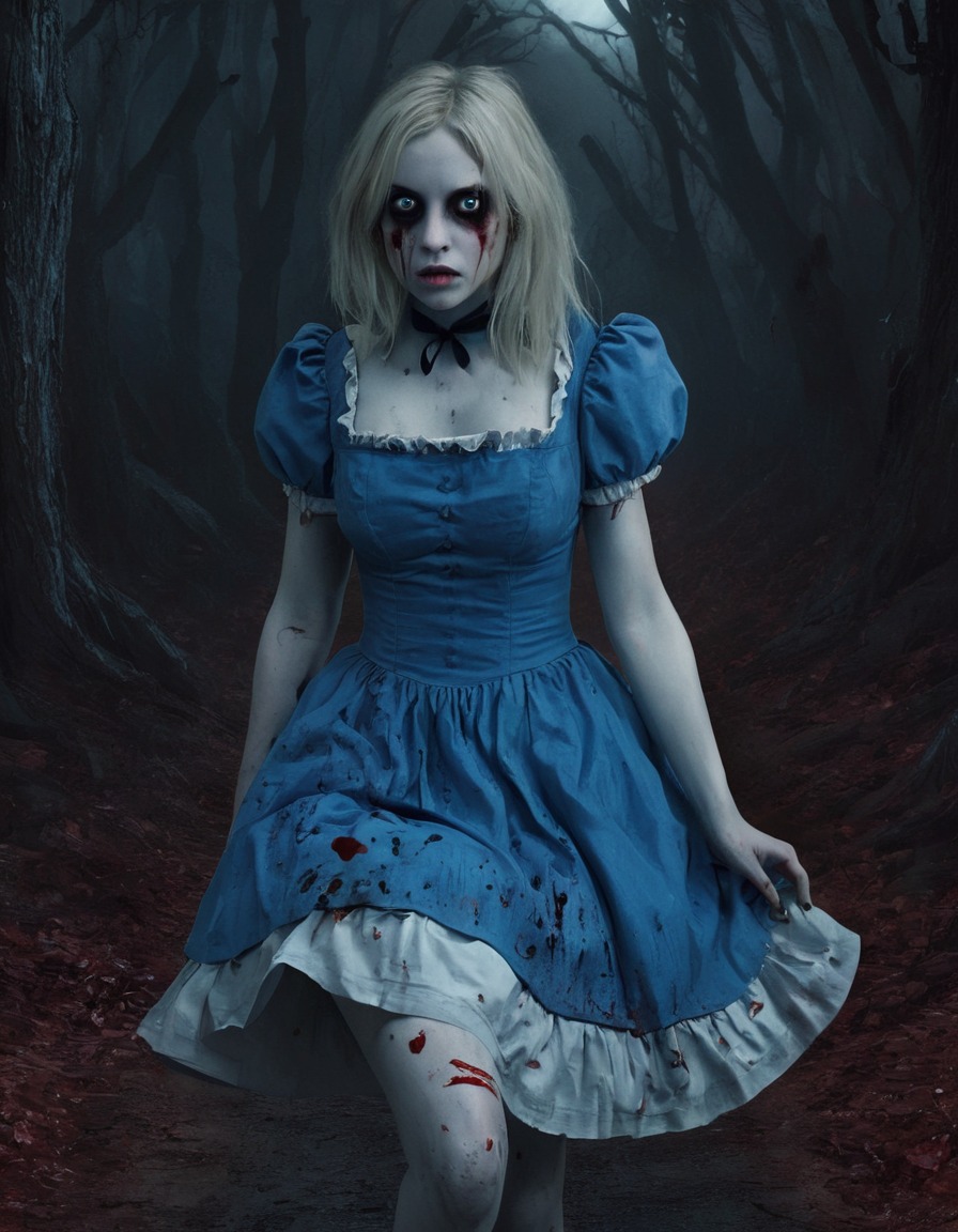 alice, wonderland, alice's adventures in wonderland, dark, twisted, fantasy, zombie