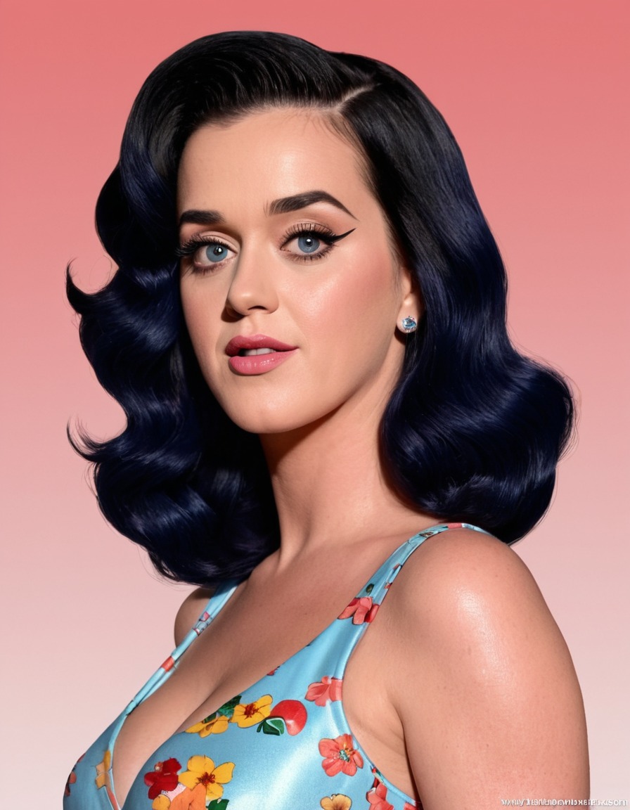 katy perry, singer, celebrity, portrait, painting, art, pop culture