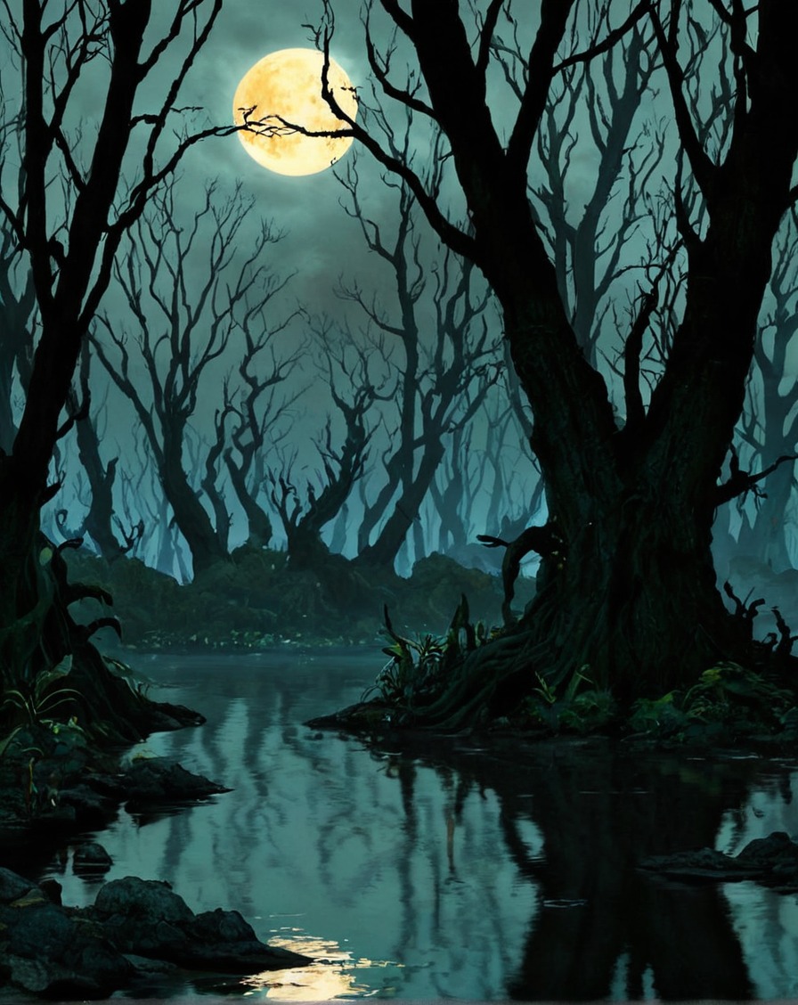 digitalart, horror, forest, cartoon, digitalpainting, photography, pixelart, magic, wallpaper, surreal, gothic, animemanga, animestyle, swamp