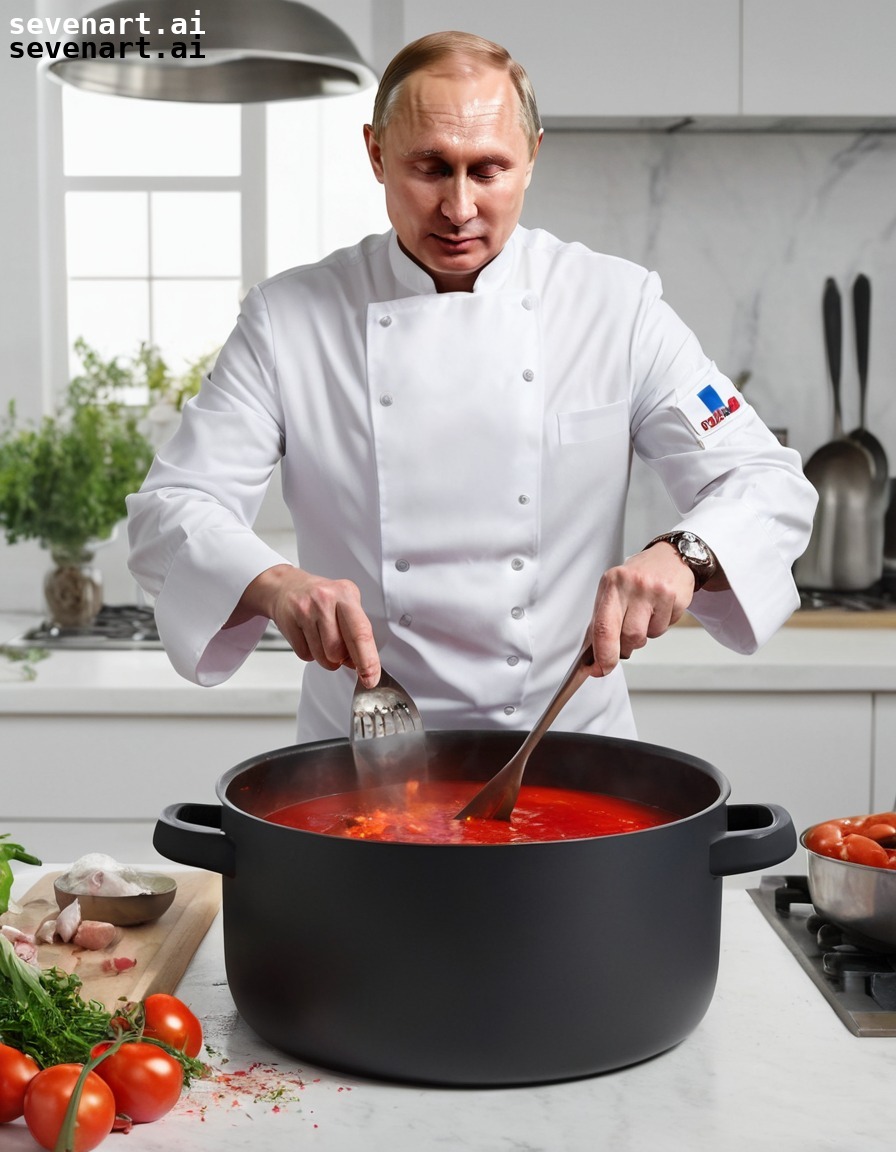 vladimir putin, chef, cooking, borscht, russia, putin, russian president