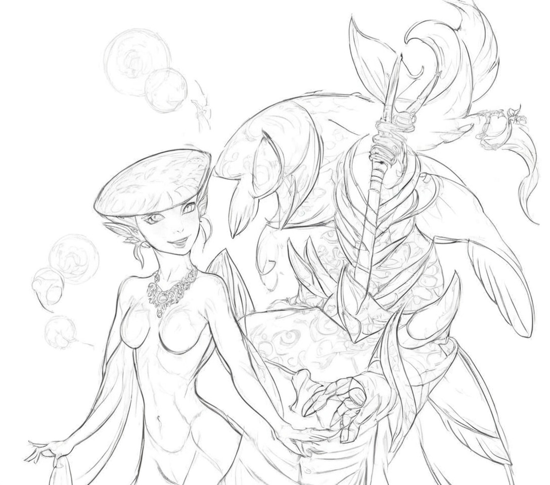 bossanova, couple, group, lulu, majora, mask, mikau, singer, water, wip, zelda, zora, majorasmask, thelegendofzelda