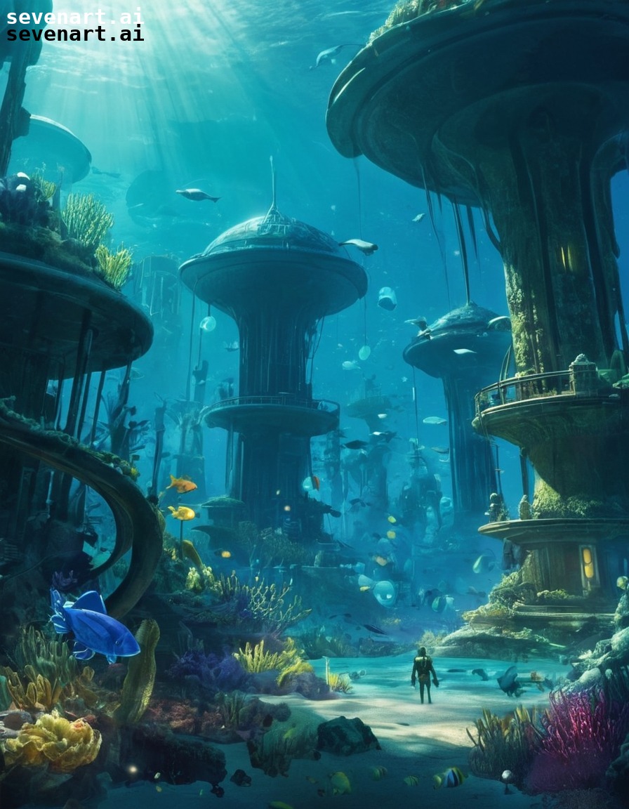 underwater cities, futuristic, bio-luminescent, energy source, futuristic architecture, future