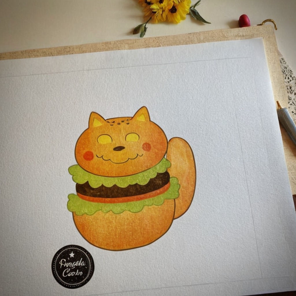 kitty, traditionalart, cat, cartoon, oilpainting, catburgertutorial