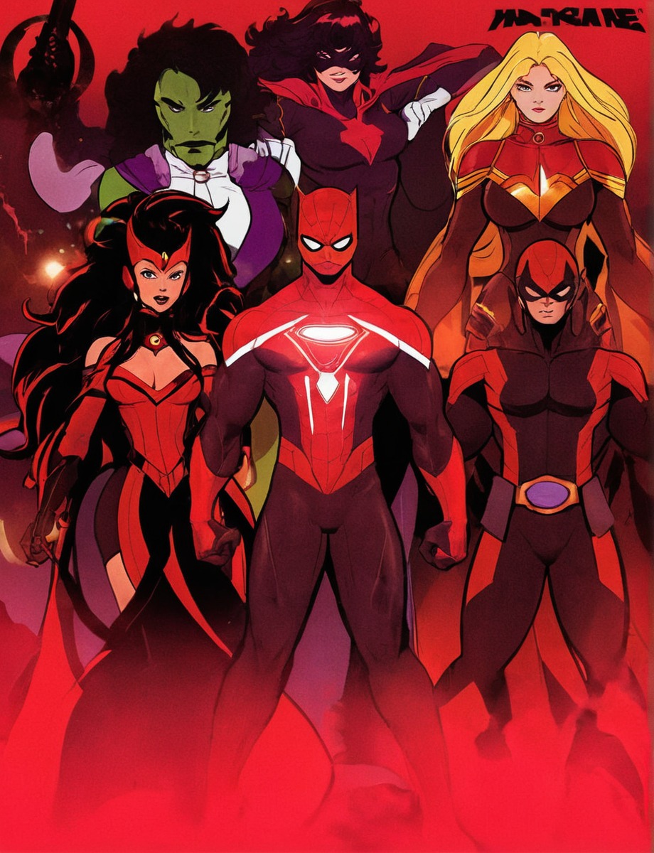 avengers, scarletwitch, spiderman, spiderwoman, wolverine