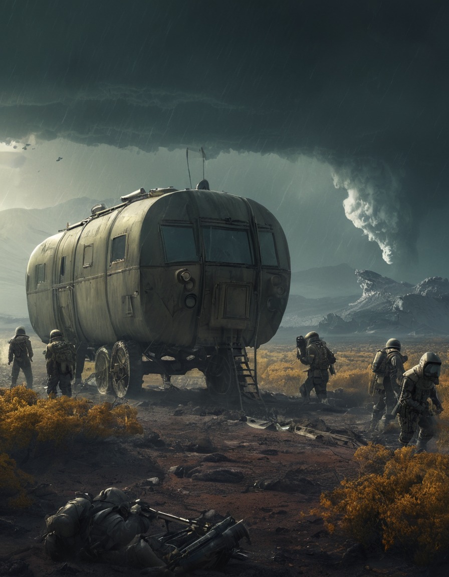 scavengers, caravan, radioactive, storms, post-apocalyptic, fallout, games, tv shows, amazon prime