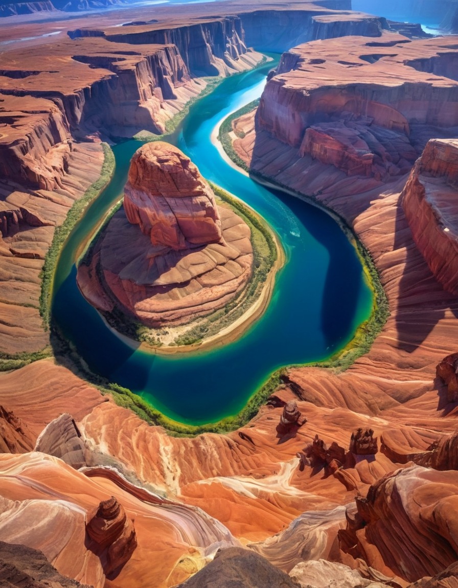 canyon, colorful rocks, river, nature, landscape