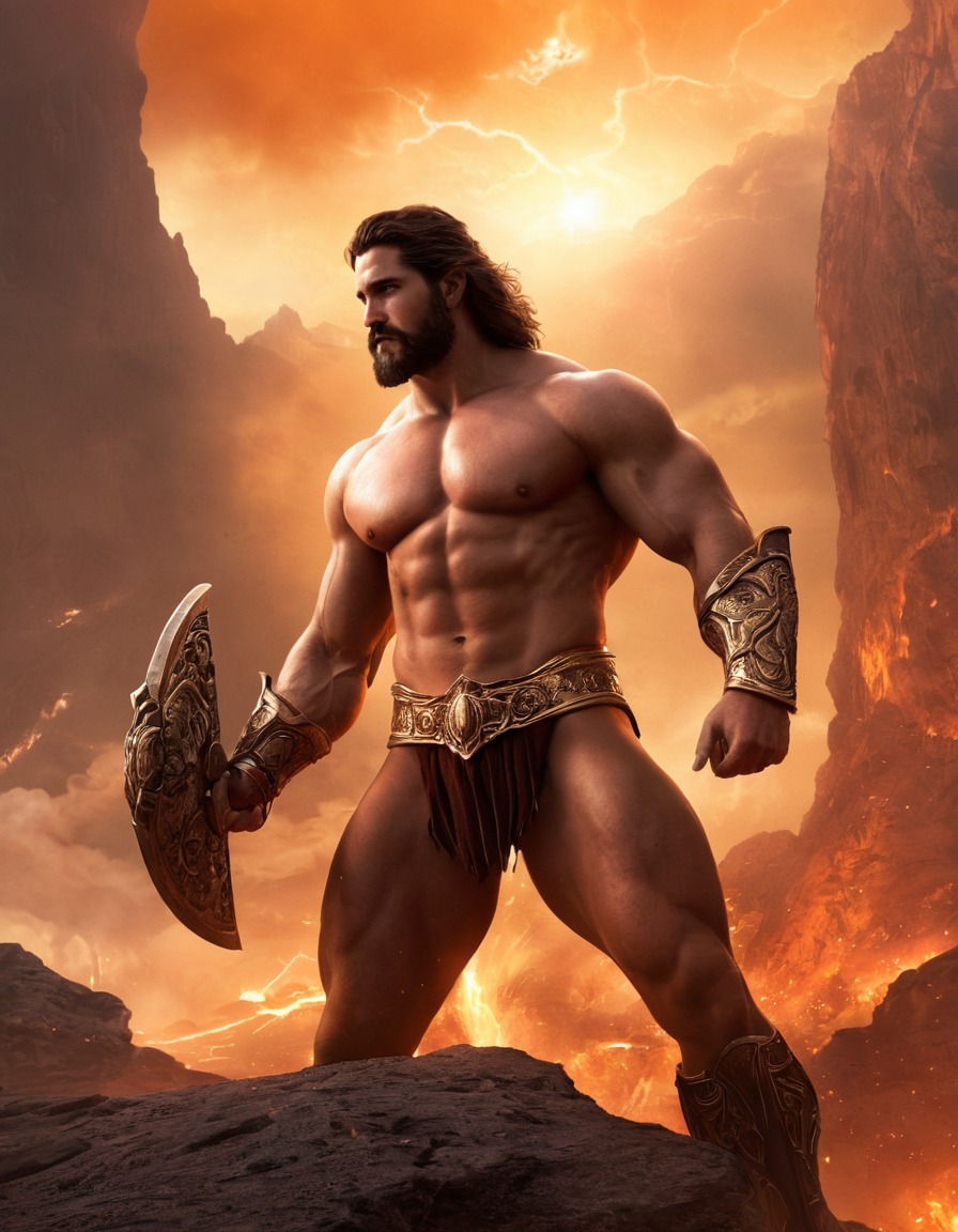 hephaestus, greek mythology, gods, olympian gods, forge, epic, divine scene