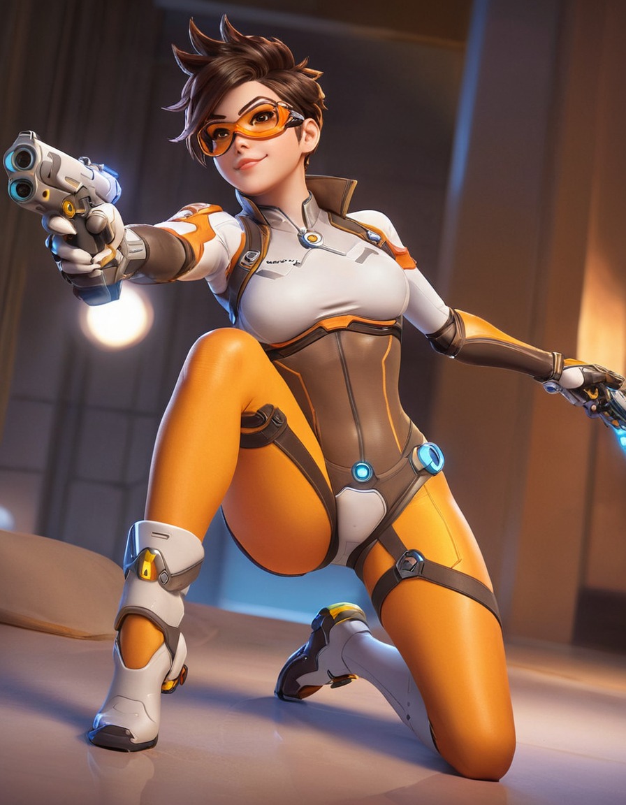 overwatch, tracer, first-person shooter, video games, gaming, action, fps