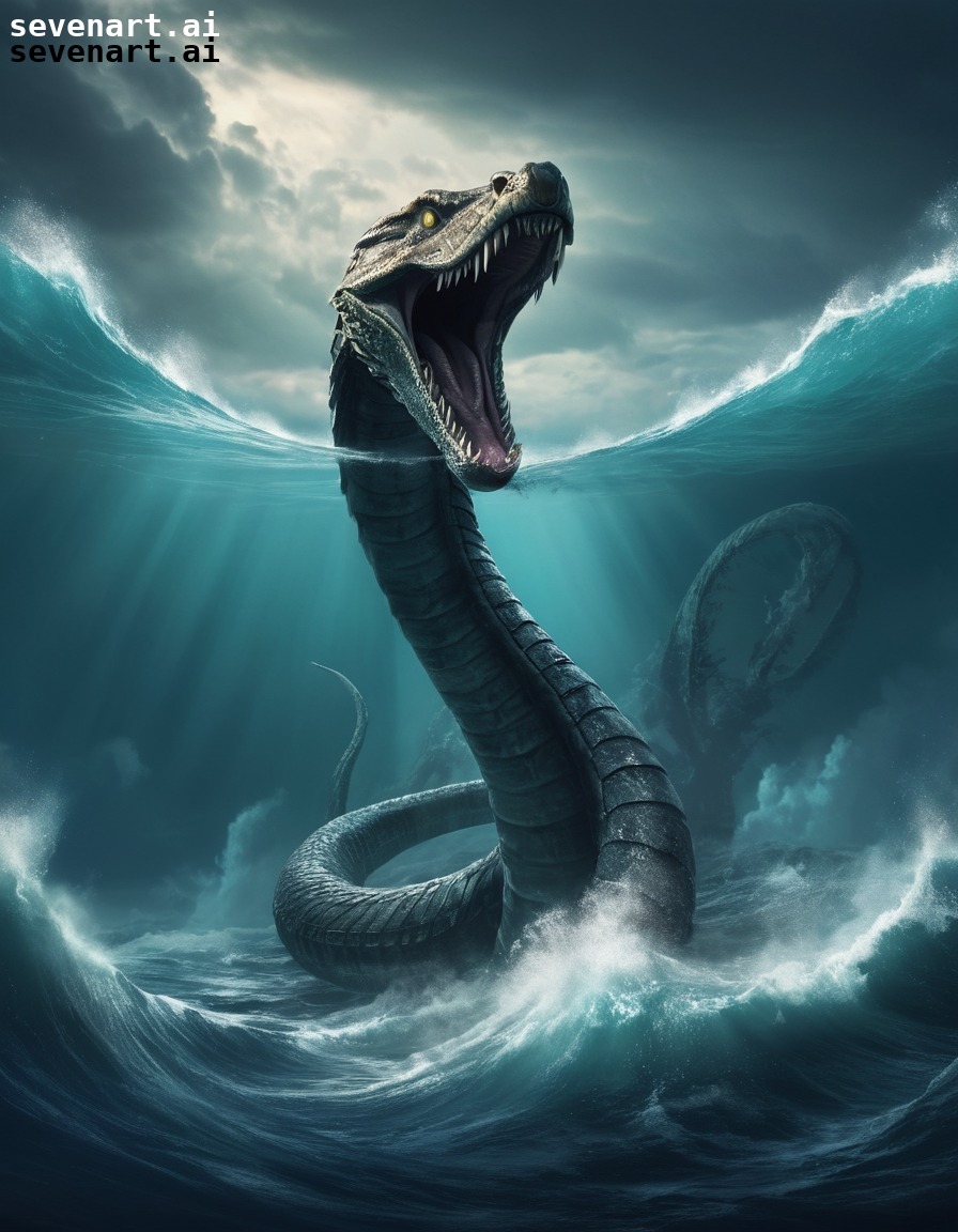 sea serpent, mythical creature, ocean, monster, deep sea