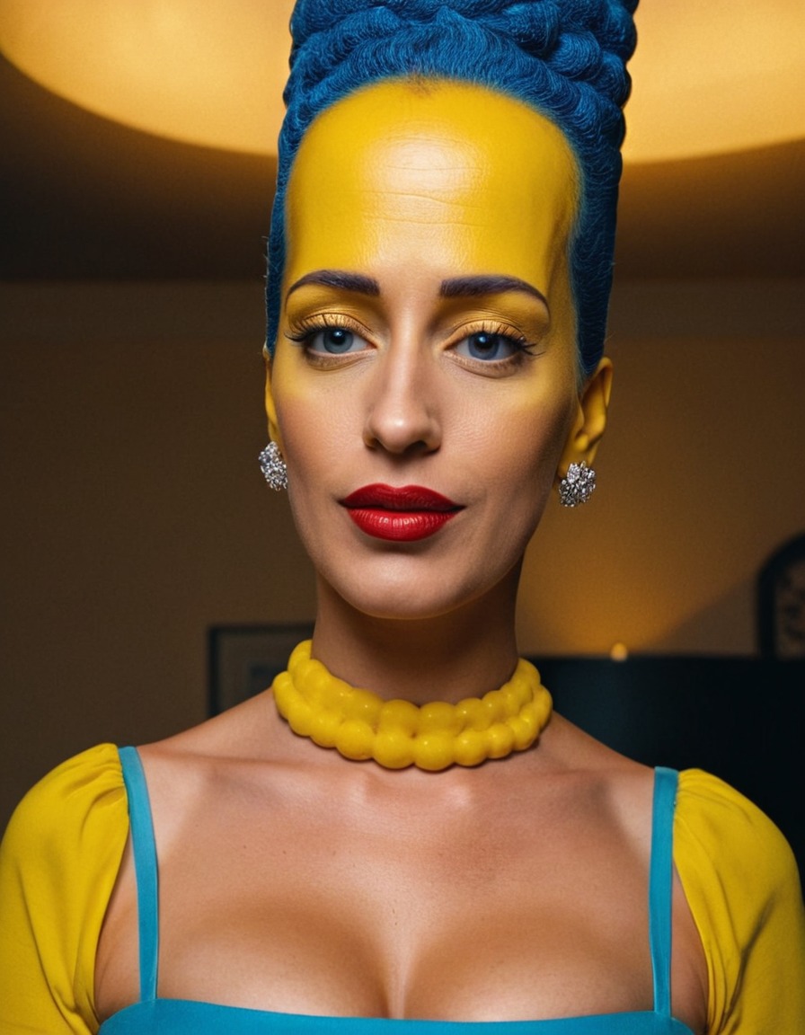 marge simpson, the simpsons, fictional character, reimagined, beautiful, cartoon, tv show