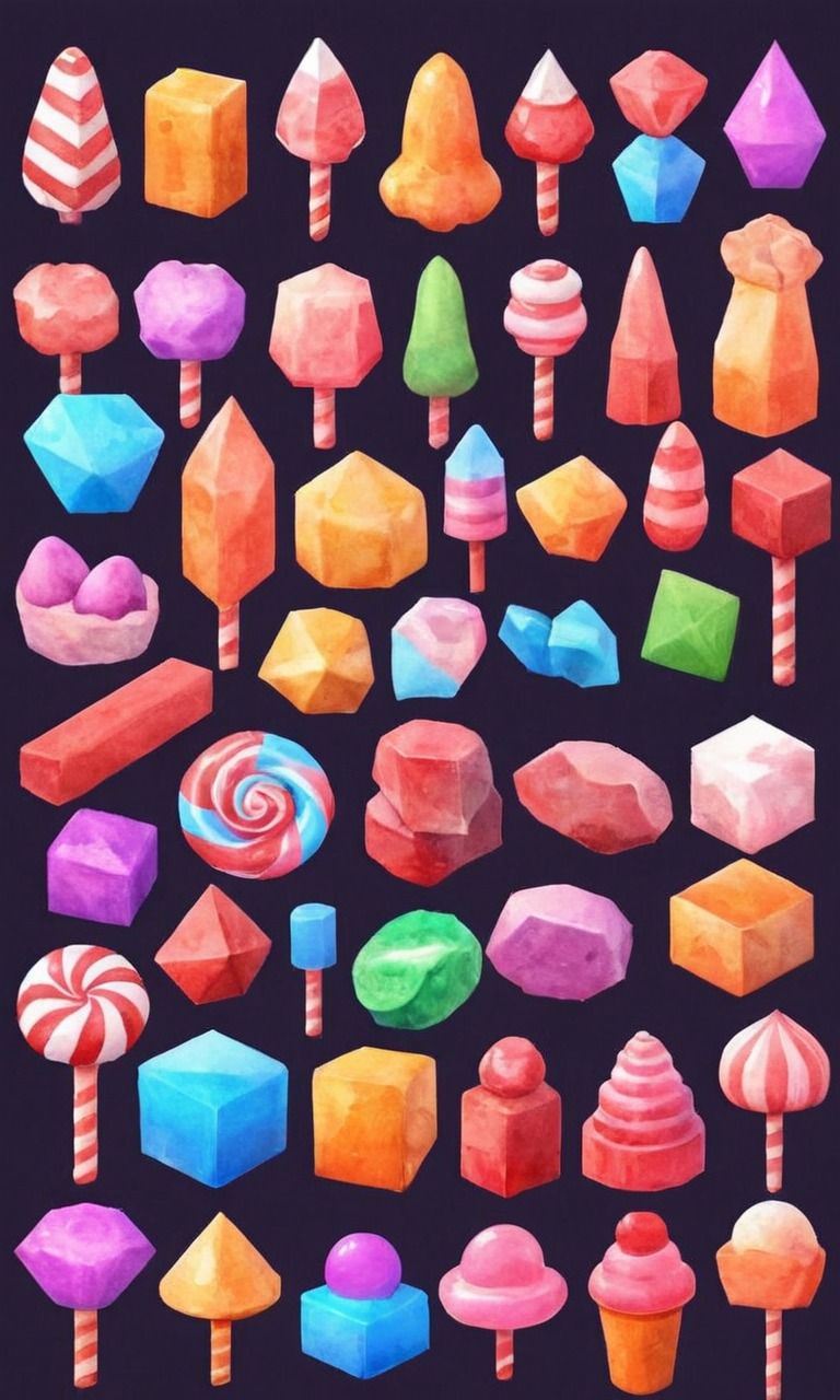 candy, pixelated, sweets, wallpaper