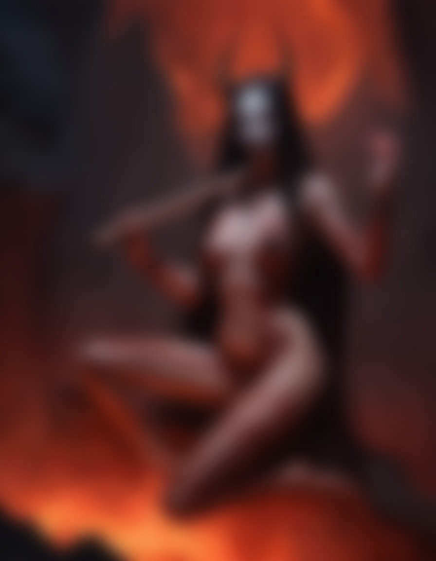 fantasy, demon, music, inferno, hell, bone flute, despair, demon, sexy, nsfw, ai, aiart, art, digitalart