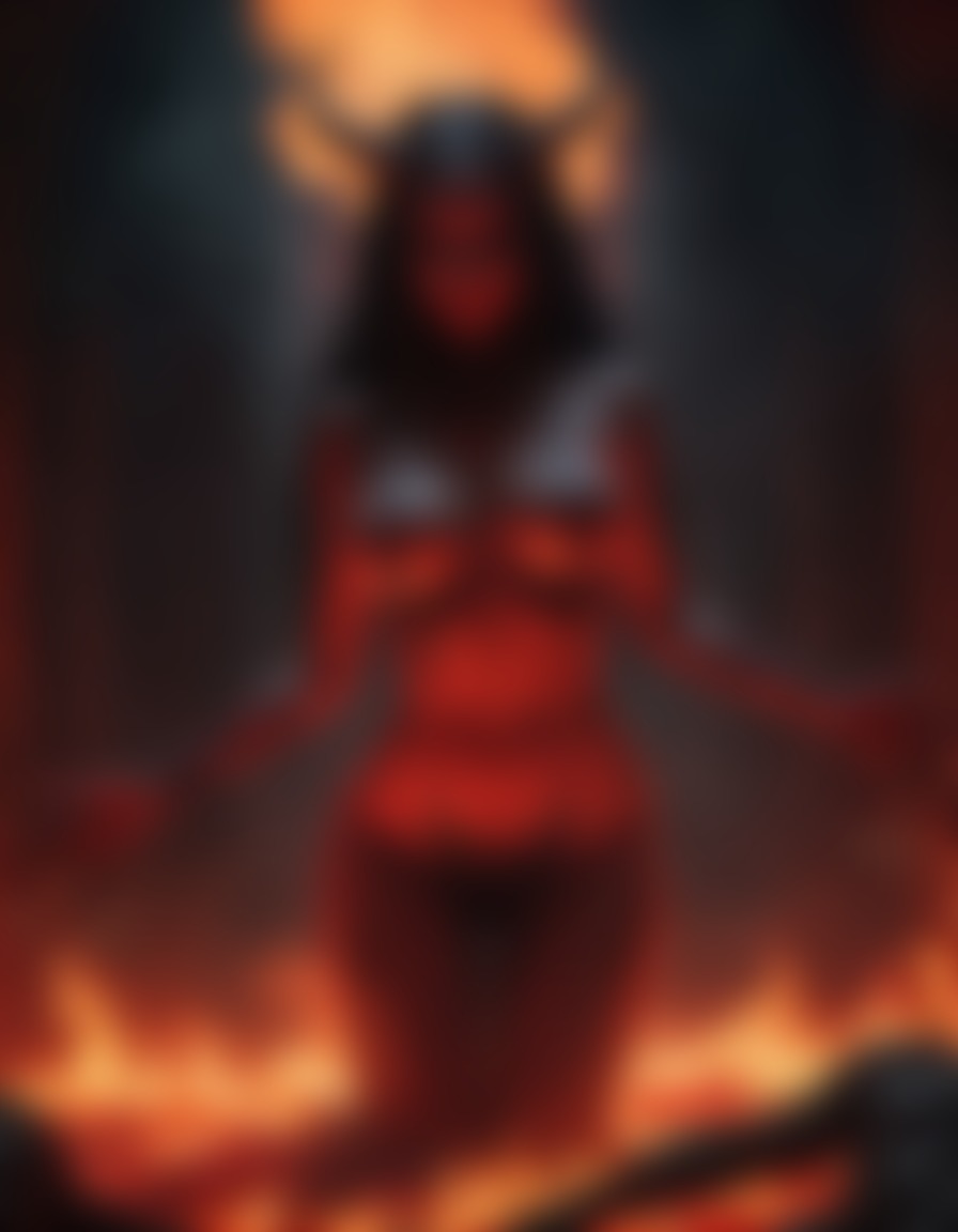 dark ritual, demonesse, flames, shadowy figures, demon, sexy, nsfw, ai, aiart, art, digitalart