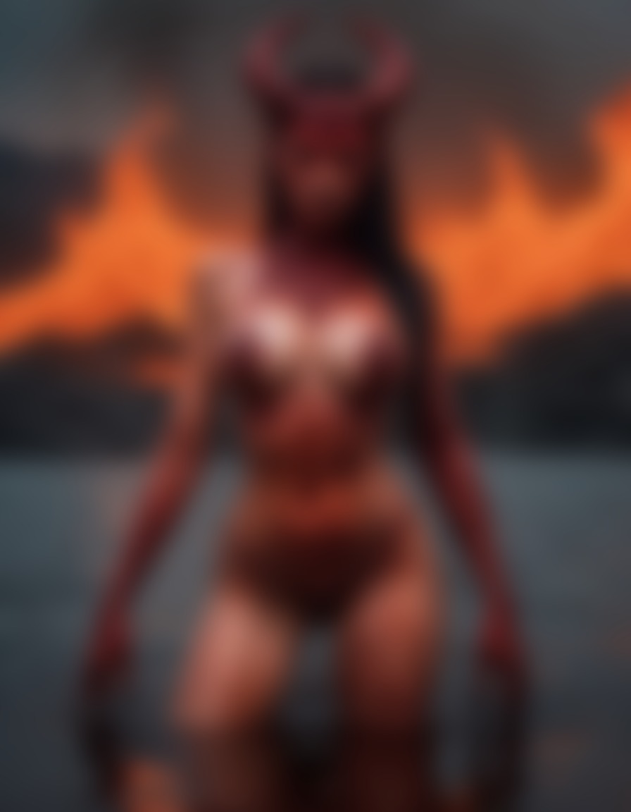 demon, hell, infernal, fiery, landscape, sexy, nsfw	