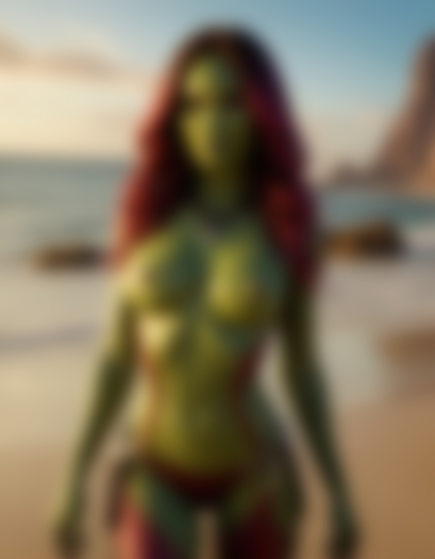 beach, gamora guardians of the galaxy, swimsuit, marvel, superhero, summer, vacation