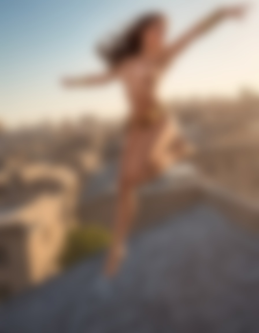 superhero, rooftop, agility, grace, urban landscape, superheroine, nsfw, sexy