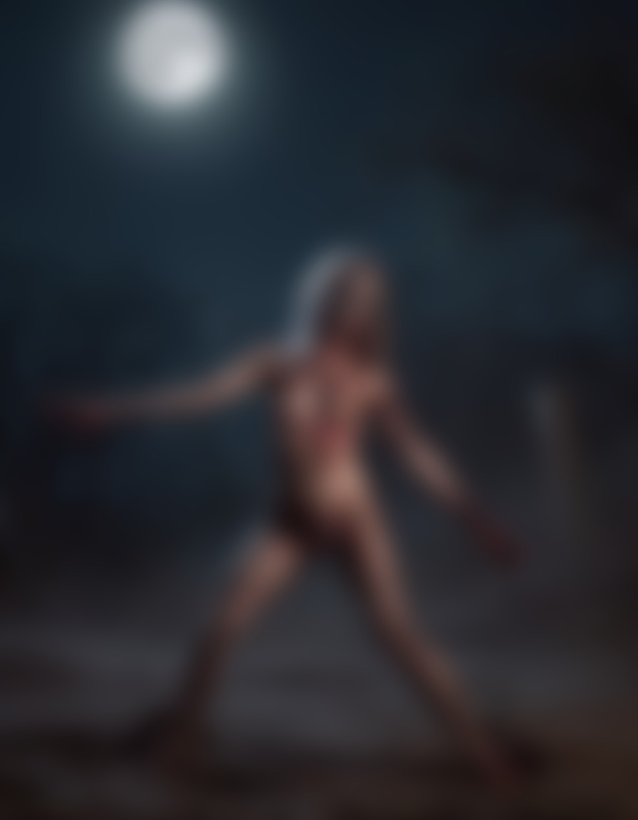 zombie, dance, moonlight, horror, blood, dirt, nsfw