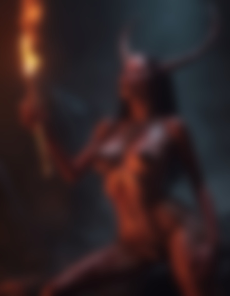 fantasy, demon, music, inferno, hell, bone flute, despair, demon, sexy, nsfw, ai, aiart, art, digitalart