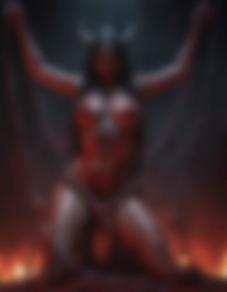 demonesse, hell, chains, souls, ruling, damned souls, demon, sexy, nsfw, ai, aiart, art, digitalart