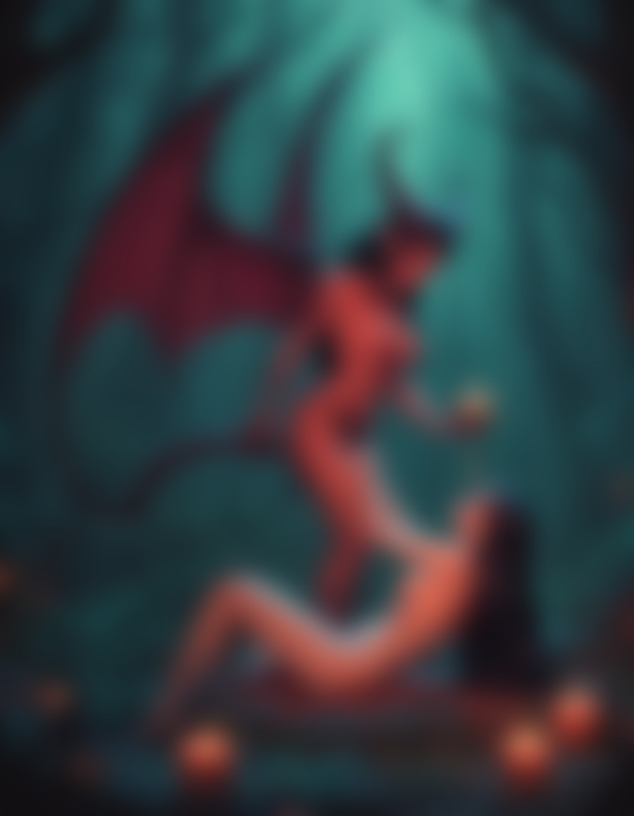 succubus, mythical creature, feeding, life force, victim, mystical forest