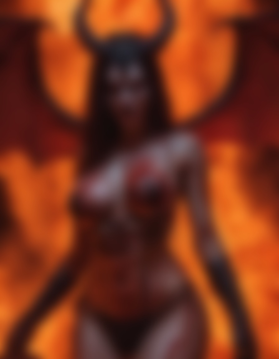 demoness, dark magic, hell, fantasy, horned creature, demon, sexy, nsfw	