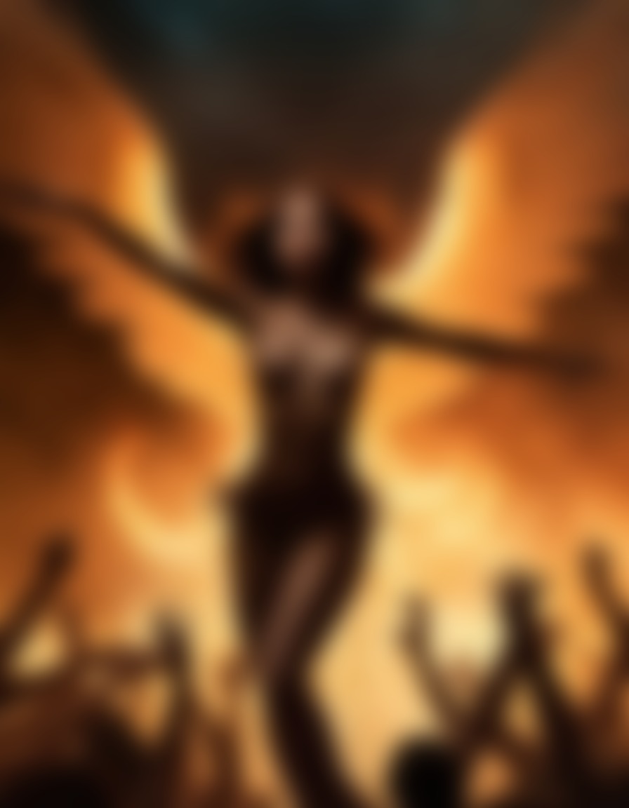 angel, demons, silhouette, battle, supernatural, good vs evil, fantasy, sexy, erotic, ai, aiart, art, digitalart