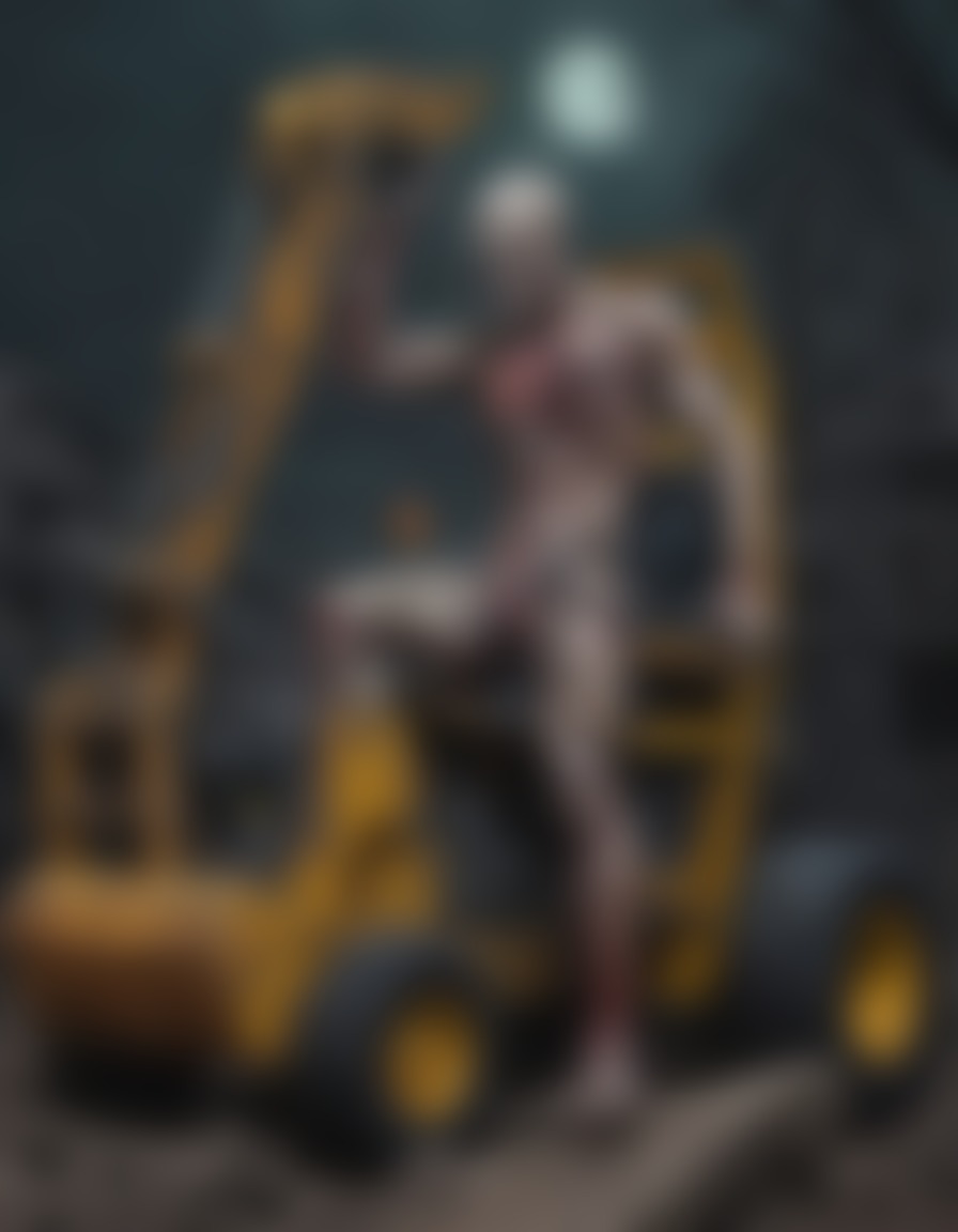 zombie, construction worker, heavy machinery, horror, undead