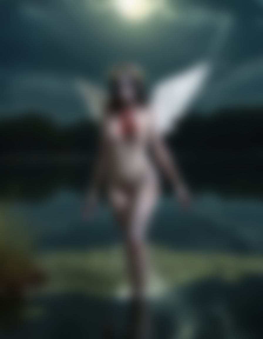 heaven, angels, zombies, female, serene, lake, reflection